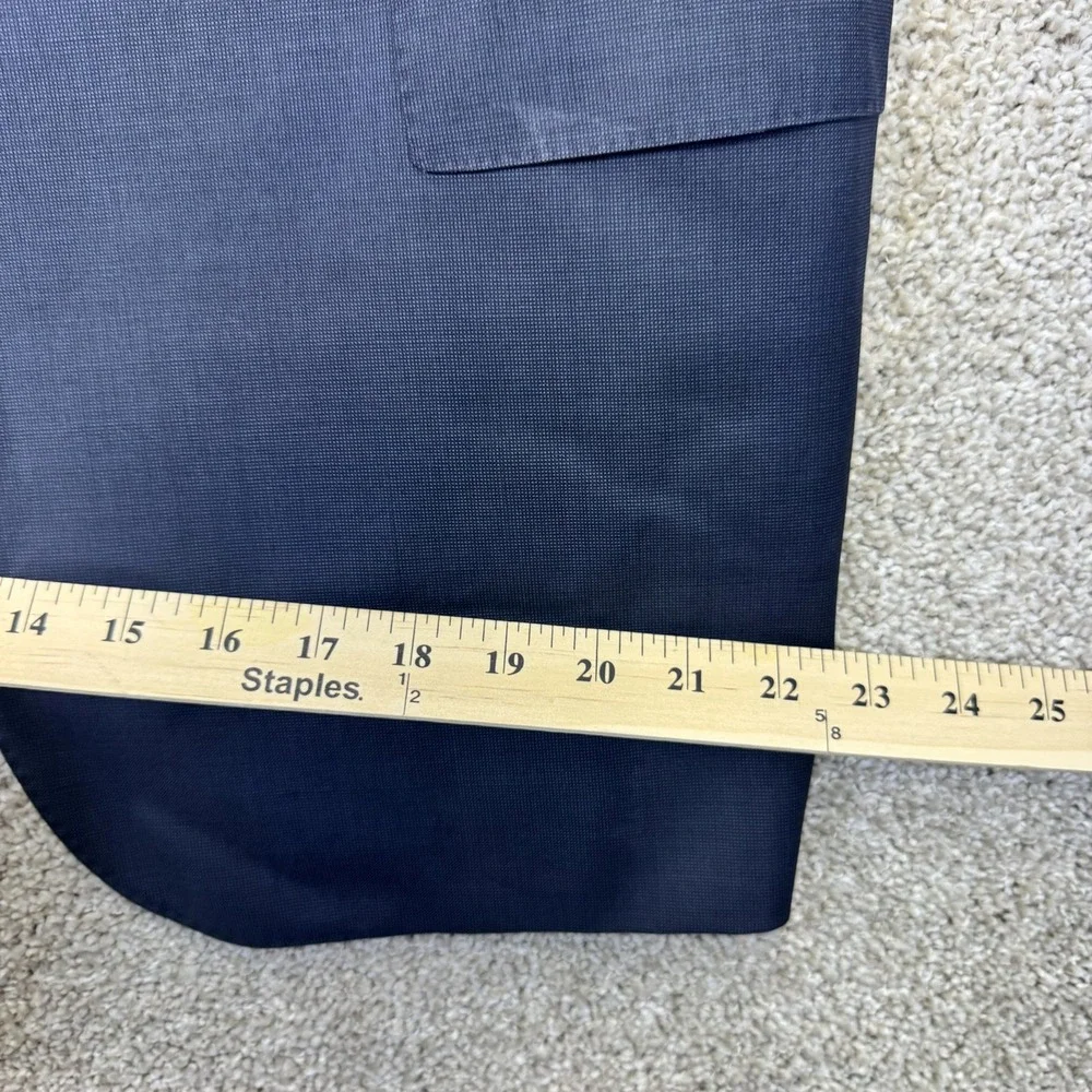 Ermenegildo Zegna Richards Blazer Mens 44 Navy Blue Micro-weave